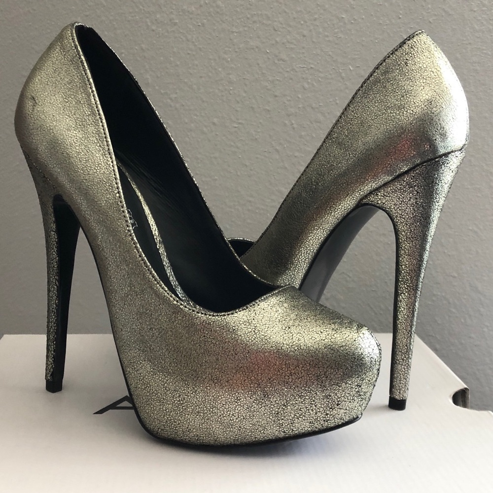 Aldo dark metallic heels/pumps size 8